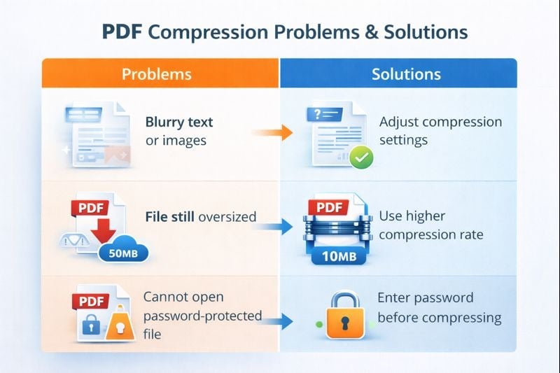 Troubleshooting guide for PDF compression issues